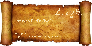 Larnhof Ábel névjegykártya